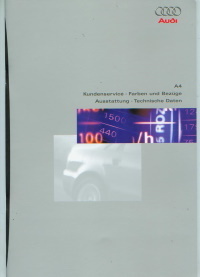 Audi A4 Technikprospekt  Farben 1997