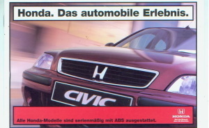 Honda PKW Programm Auto-Prospekt 1992 - 3852*