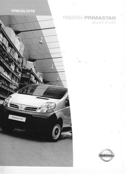 Nissan Primastar Preisliste Mai  2004 - 4040*