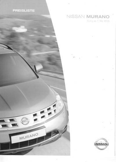 Nissan Murano Preisliste 1. Mai 2005  4039*