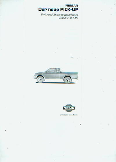 Nissan Pick Up Preisliste Mai 1998 - 4025*