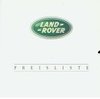 Landrover Programm Preisliste April 1998