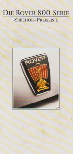 Rover 800 Zubehör Preisliste 1988
