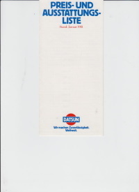 Nissan Datsun Preisliste Januar 1981 - 4183*