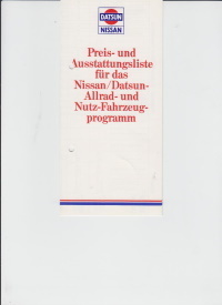 Nissan Automobile - Preisliste Juli 1983 - 4164*