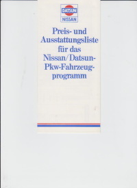 Nissan Datsun Preisliste 1. März 1984 - 4169*