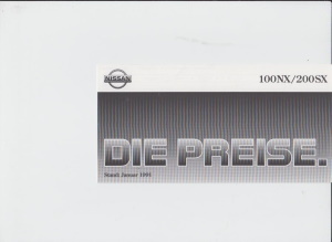 Nissan 100 NX - 200 SX - Preisliste 1991