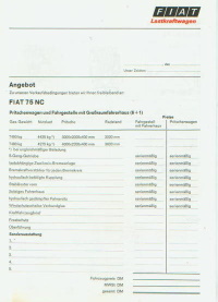 Fiat LKW 75 NC Technische Daten aus ??? -4312*