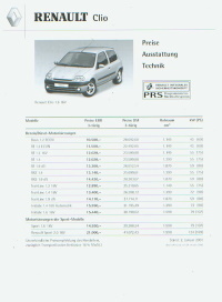 Renault Clio Preisliste 1 - 2001 - 4513*
