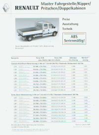 Renault Master Preisliste 1 - 2001 - 4512*