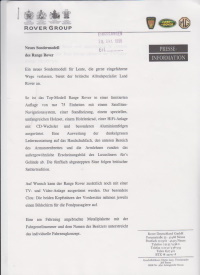 Range Rover Pressetinformation 1996