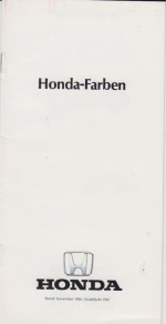 Honda Farbkarte November 1986 - 4549*