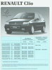 Renault Clio Preisliste 8 - 1991 - 4554*