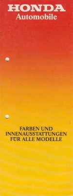 Honda Farbkarte 80er Jahre 4544*