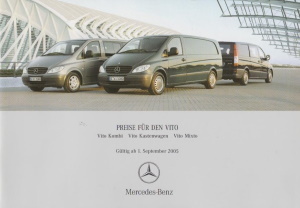 Mercedes Vito Preisliste September 2005