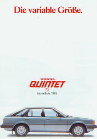 Honda Quintet EX Prospekt brochure aus 1983 - 4728
