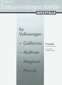 Westfalia Preisliste Zubehör 1989 -4823
