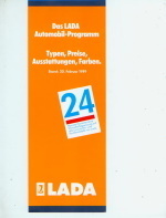 Lada Preisliste Farbkarte  1989 -4970