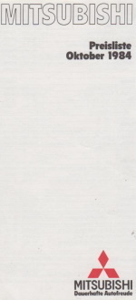 Mitsubishi PKW Preisliste 10 - 1984 -4963