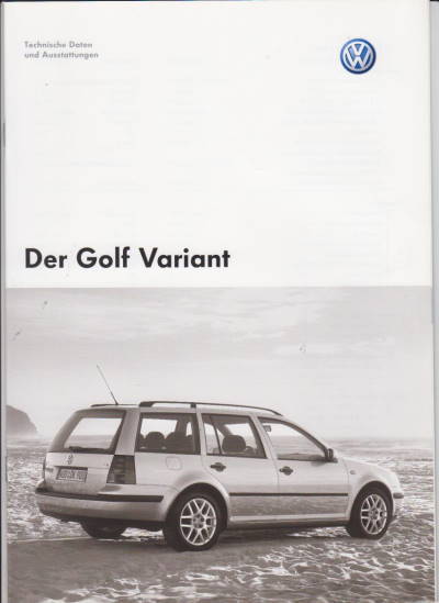VW Golf Variant Technikprospekt 10 - 2004