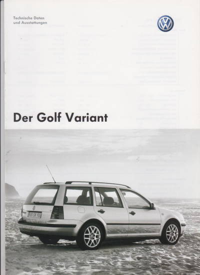 VW Golf Variant Technikprospekt 2003 -5138