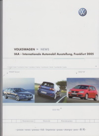 VW Pressemappe Prospekt IAA Frankfurt 2005