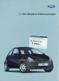 Ford Ka Student Editionsmodell prospekt 2005 -5776