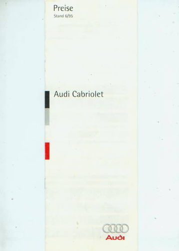 Audi Cabriolet Preisliste Juni 1995 -  5863
