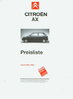 Citroen AX Preisliste Mai 1993 -5956