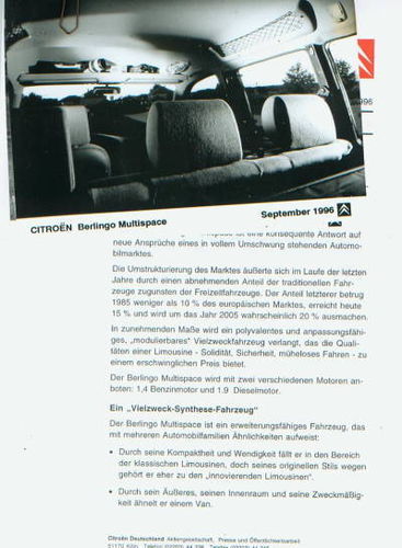 Citroen Berlingo Multispace Bericht 1996