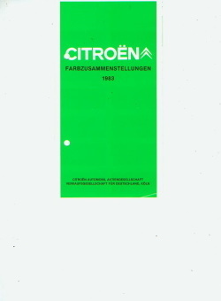 Citroen PKW Programm Farbkarte 1983