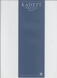 Opel Kadett Preisliste Januar 1987 -6179