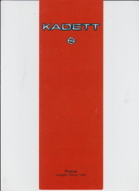Opel Kadett Preisliste 2 - 1984 -6173