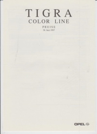 Opel Tigra Color Line Preisliste 1997 -6202