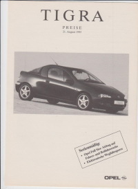 Opel Tigra Preisliste 1995 -6204
