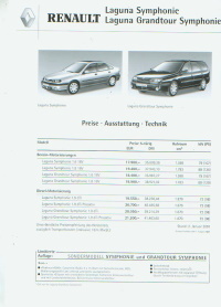 Renault Laguna Symphonie Preisliste 1 - 2001 -6258