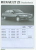 Renault 21 R21 Stufenheck Preisliste 1989 -6244