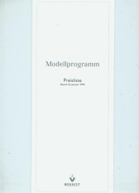 Renault Prrogramm Preisliste Januar 1996 -6281