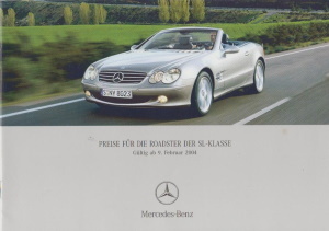 Mercedes SL Preisliste Februar 2004 -6343*