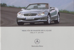 Mercedes SL Preisliste April  2004 - 6340*