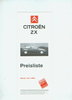 Citroen ZX Preisliste Juni 1994 -6542