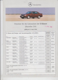 Mercedes E-Klasse W210 Preisliste 1996 - 6714