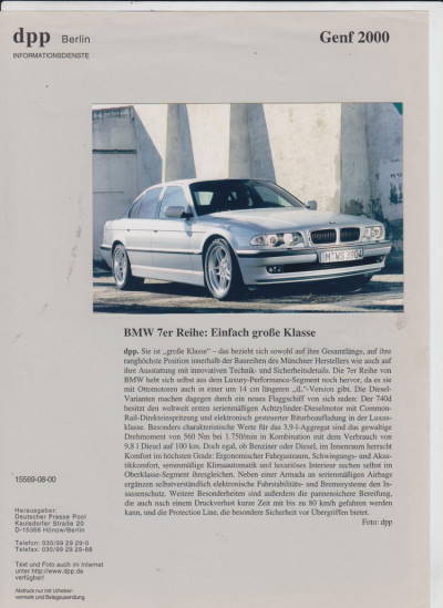 BMW 7er Presseinformation 2000 -7120