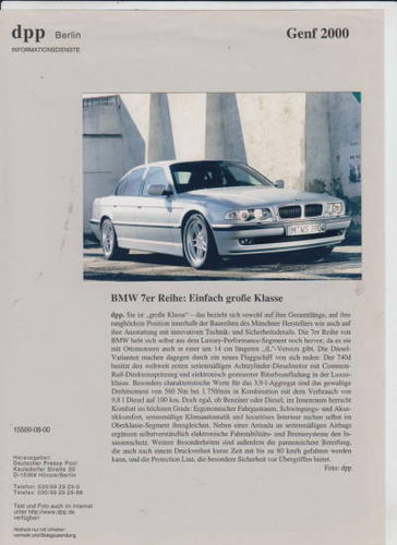 BMW 7er Presseinformation 2000 -7120