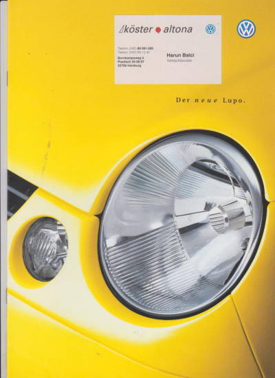 VW Lupo Autoprospekt 1998 - 7151