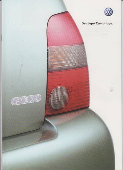 VW Lupo Cambridge Autoprospekt 2002