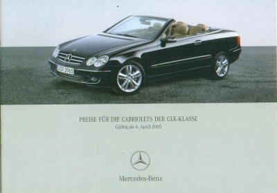 Mercedes CLK Cabrio Preisliste 4 April 2005