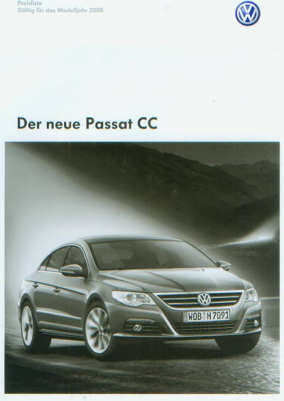 VW Passat CC - Preisliste 6. März 2008