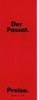 VW Passat Preisliste 2. Januar 1984 RAR