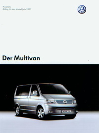 VW Multivan - Preisliste Mai 2006